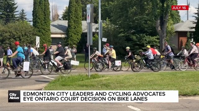 Edmonton city leaders and cycling advocates eye Ontario court decision on bike lanes