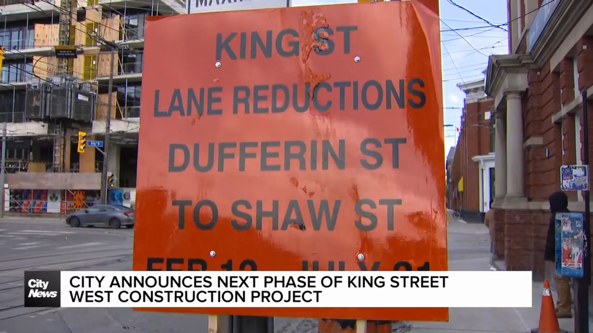 City announces upcoming road closures along King Street West to accommodate construction