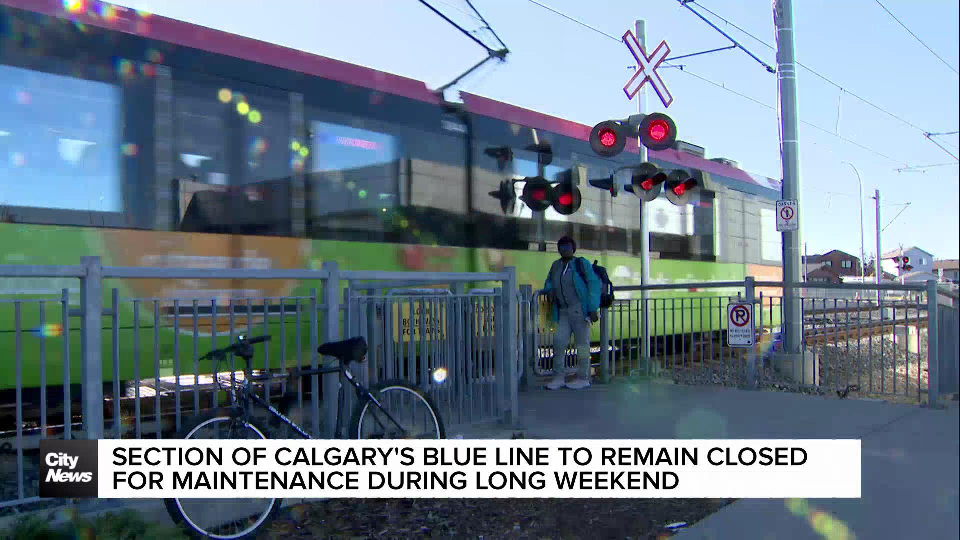 Section of Calgary’s Blue Line to close for maintenance during long weekend