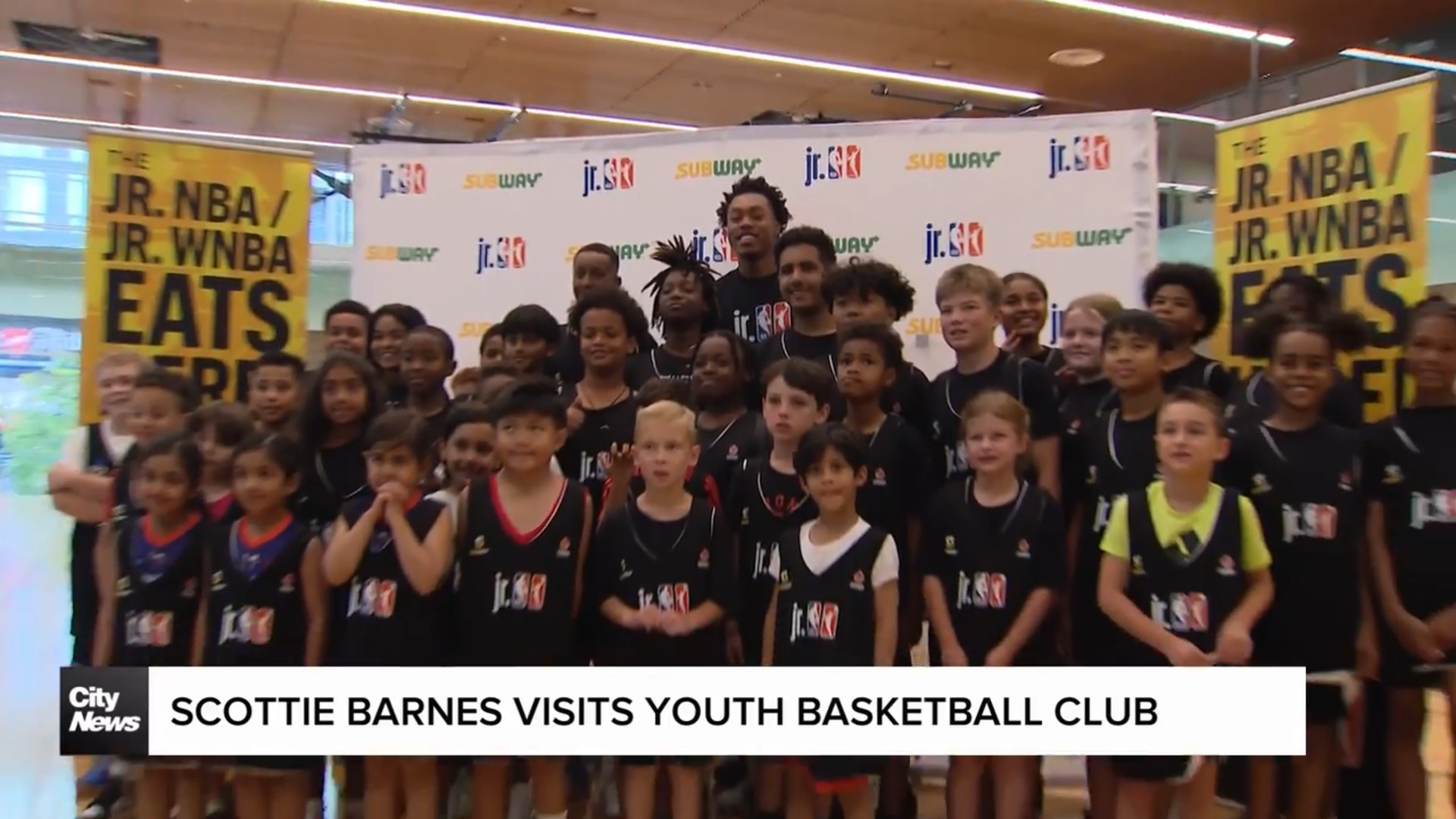 Raptors’ star Scottie Barnes inspires young basketball players in Toronto