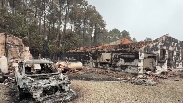 More people evacuated as wildfires spread in France and Spain
