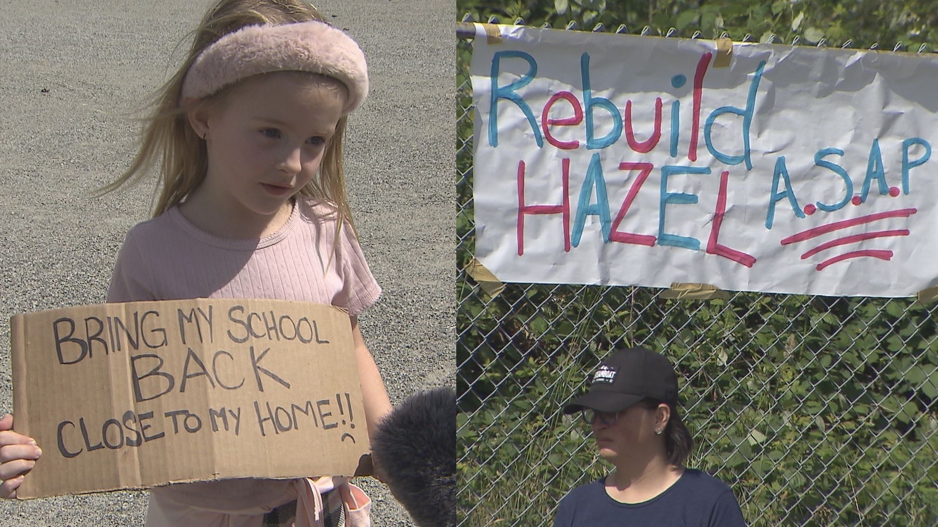 Rally at Hazel Trembath Elementary as  B.C. affirms commitment to rebuild school