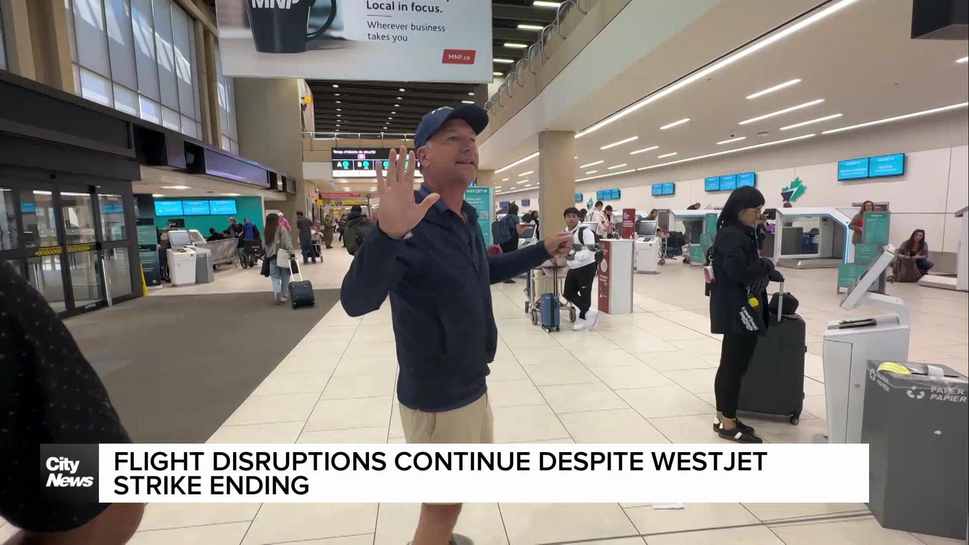 Flight disruptions continue despite WestJet strike ending