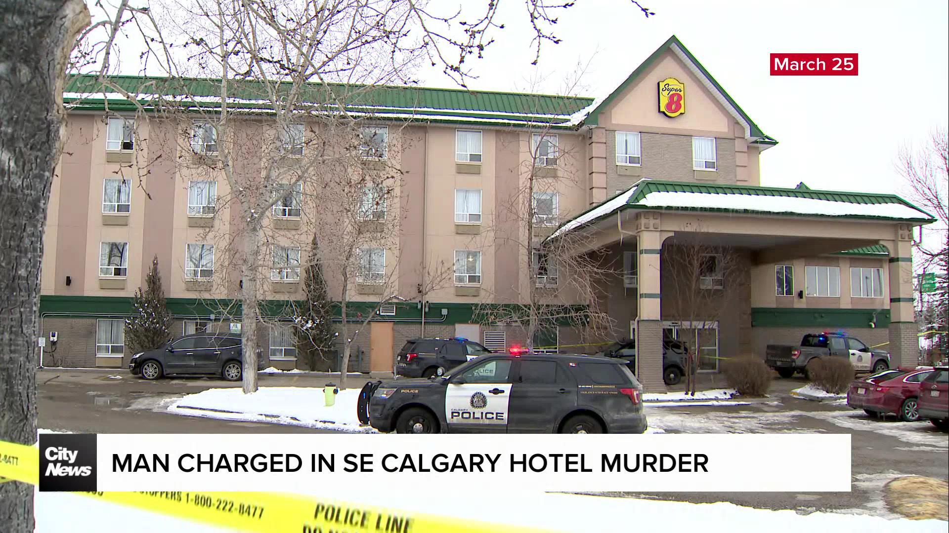 Man charged in SE Calgary hotel murder