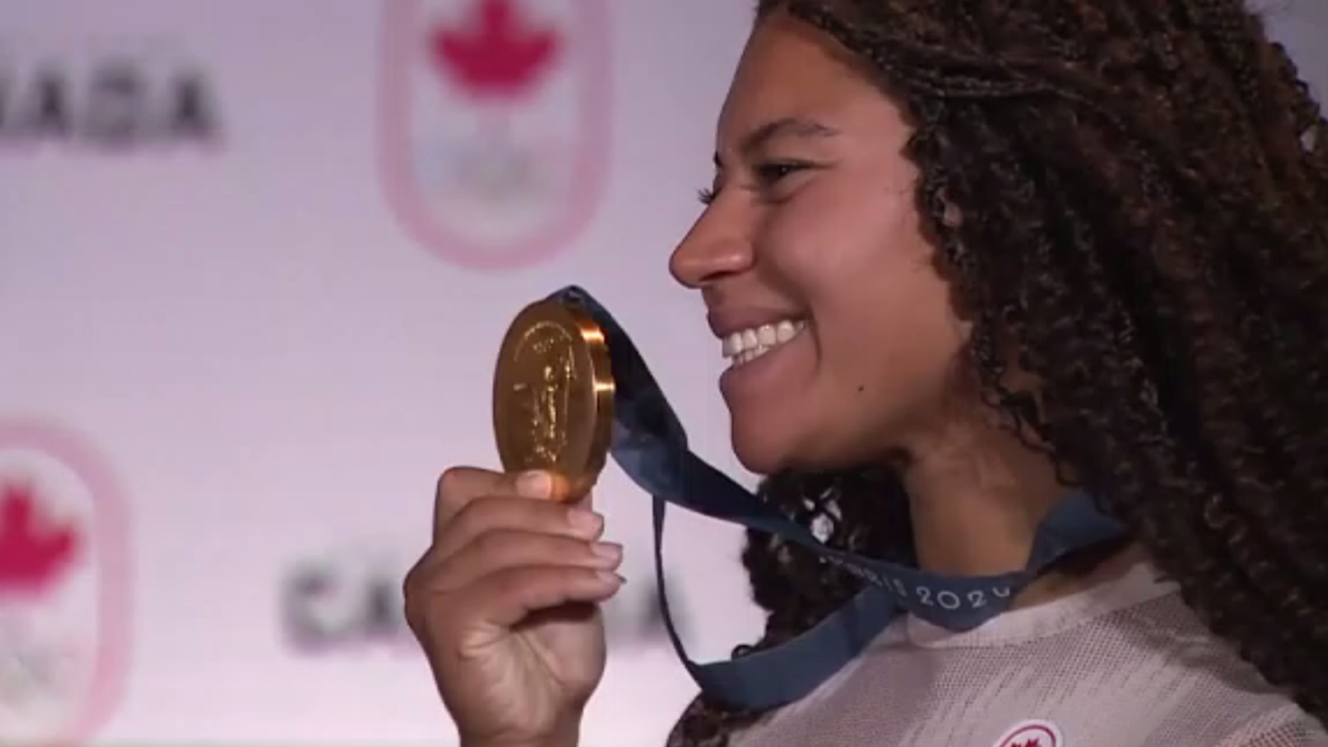 Camryn Rogers recounts gold medal win, celebrates with family