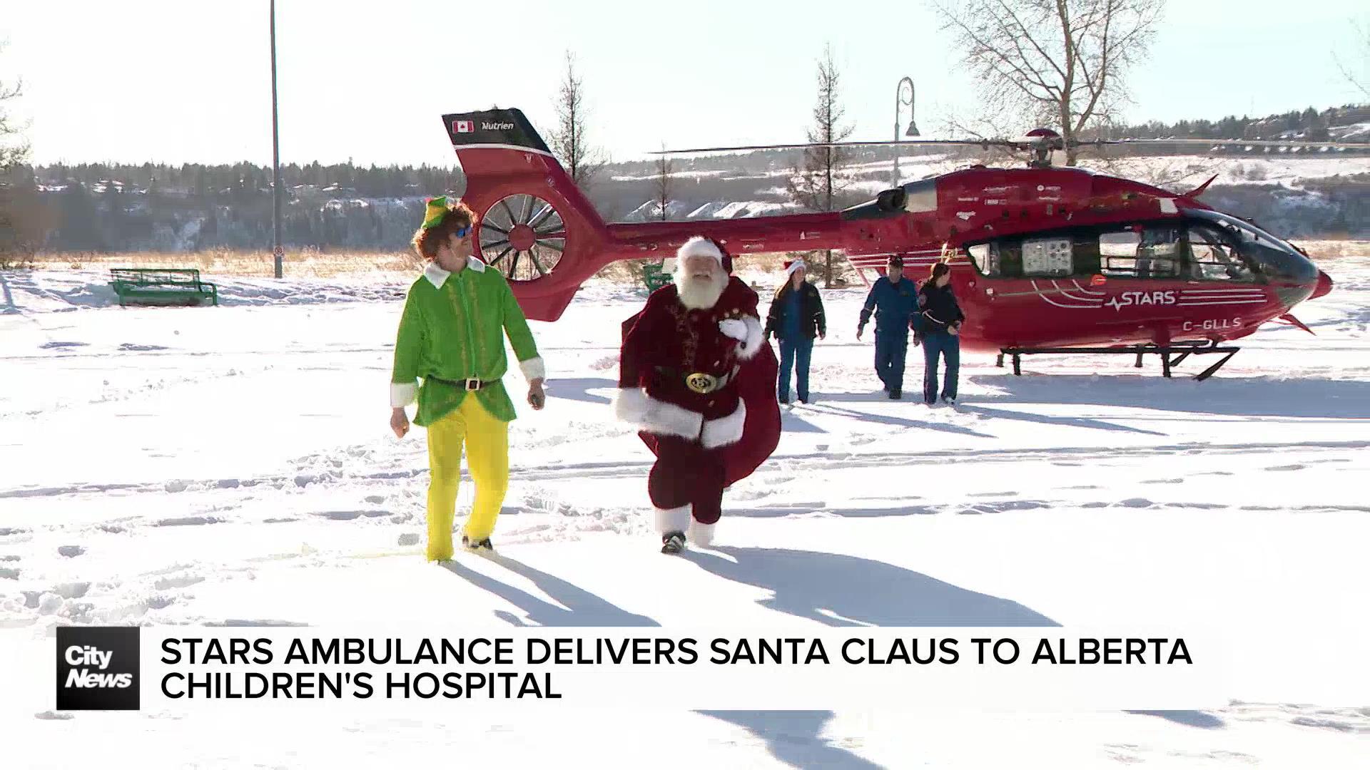 STARS Ambulance delivers Santa Claus to Alberta Children's Hospital