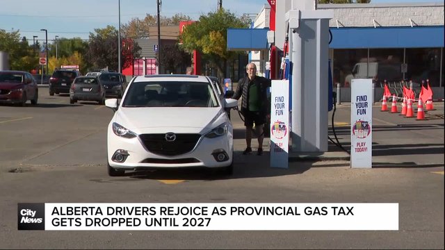 Alberta drivers rejoice as provincial gas tax gets dropped until 2027