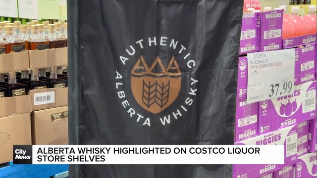 Alberta Whisky highlighted on Costco liquor store shelves