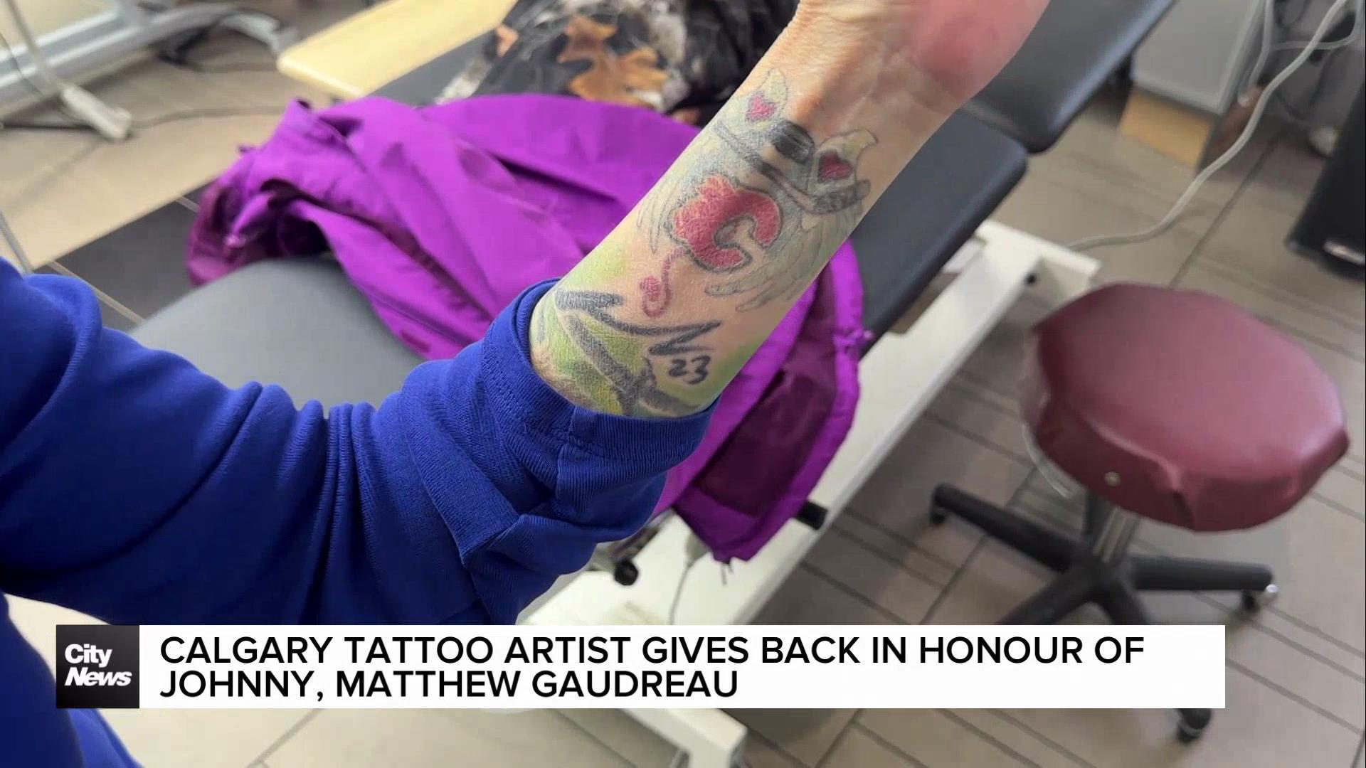 Calgary tattoo artist honours Johnny, Matthew Gaudreau