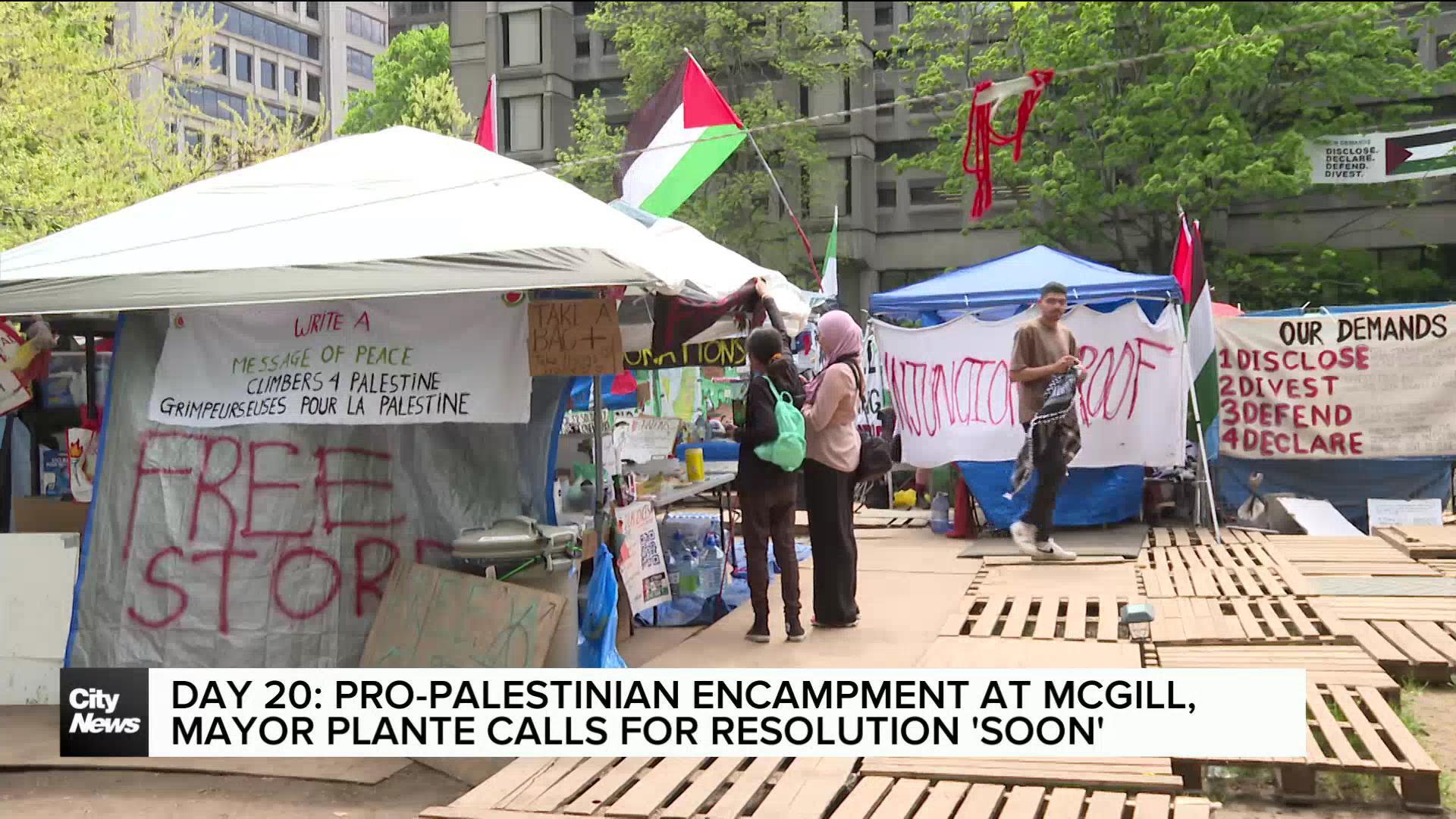 Day 20: pro-Palestinian encampment at Montreal's McGill University