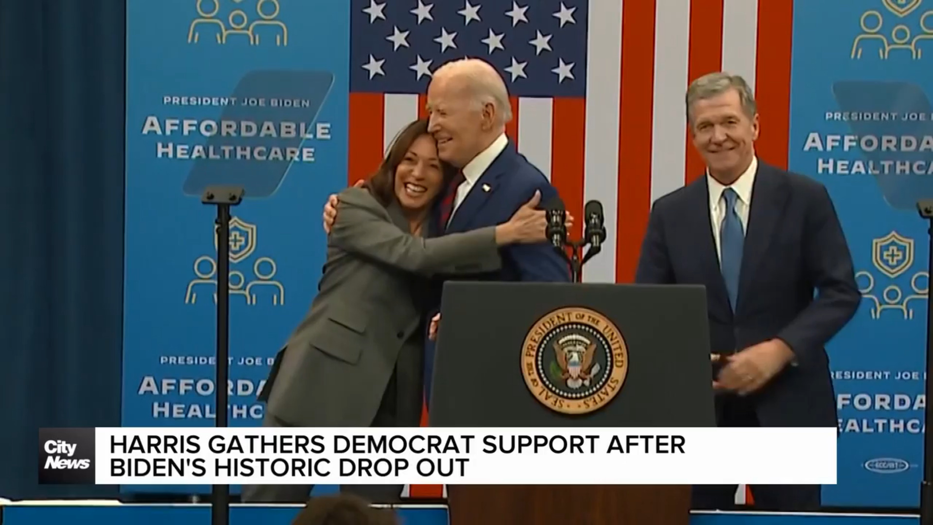 Harris gathers Democrat support after Biden's historic drop out
