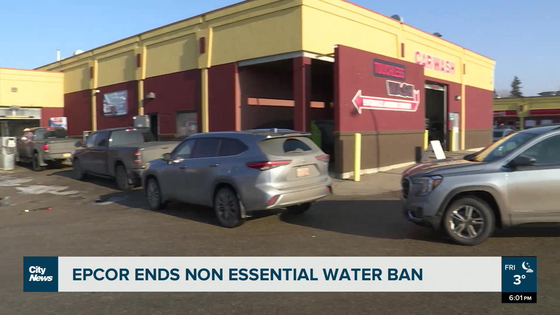 EPCOR lifts non-essential water ban