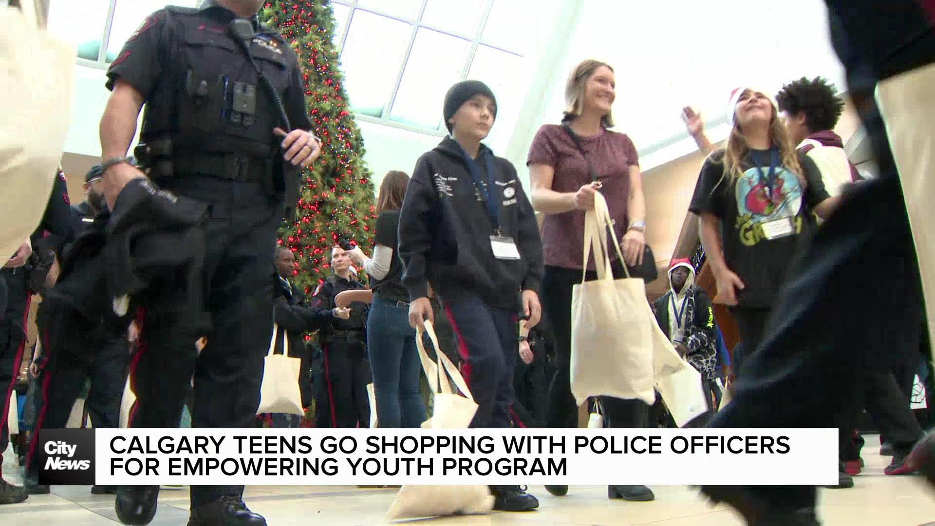 Calgary teens go shopping with police officers for empowering youth program