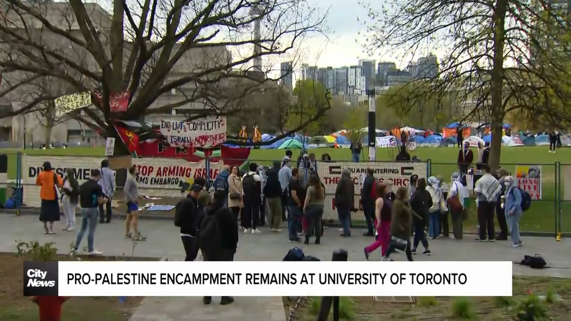 Pro-Palestinian encampment remains at University of Toronto