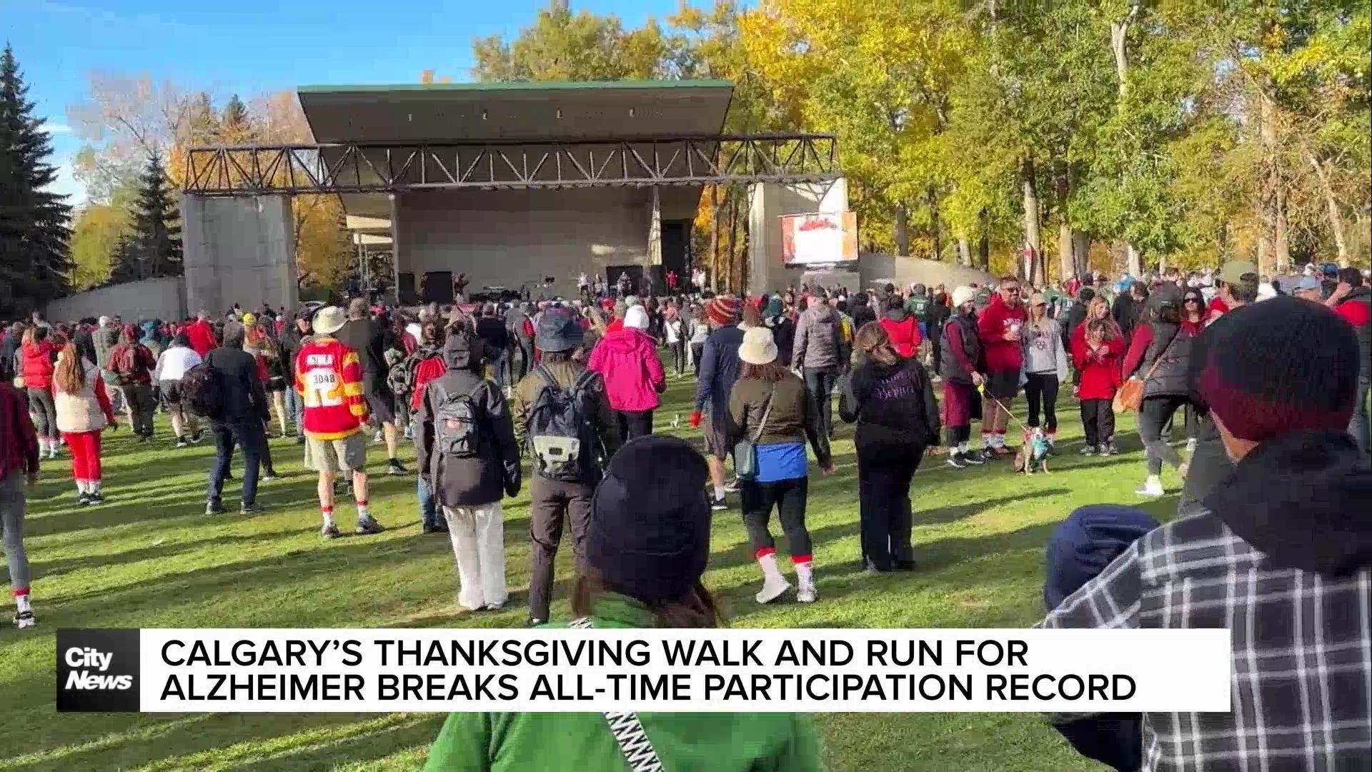 Calgary’s Thanksgiving walk and run for Alzheimer’s breaks all-time participation record