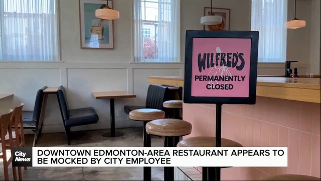 Downtown Edmonton-area restaurant appears to be mocked by city employee
