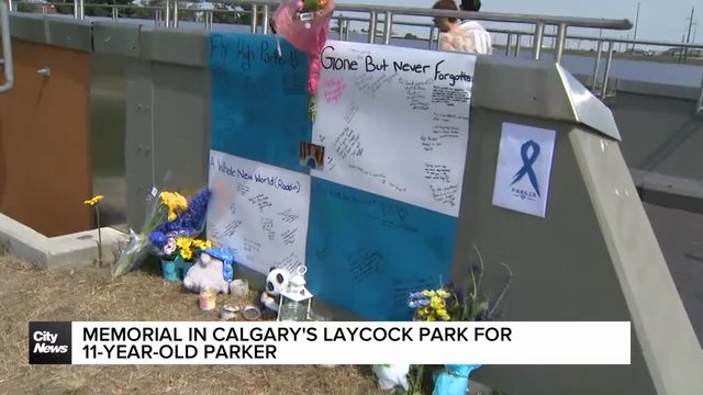 Memorial in Calgary’s Laycock Park for 11-year-old Parker