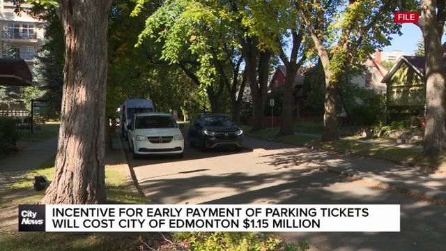 Incentive for early payment of parking tickets will cost city of Edmonton $1.15 million
