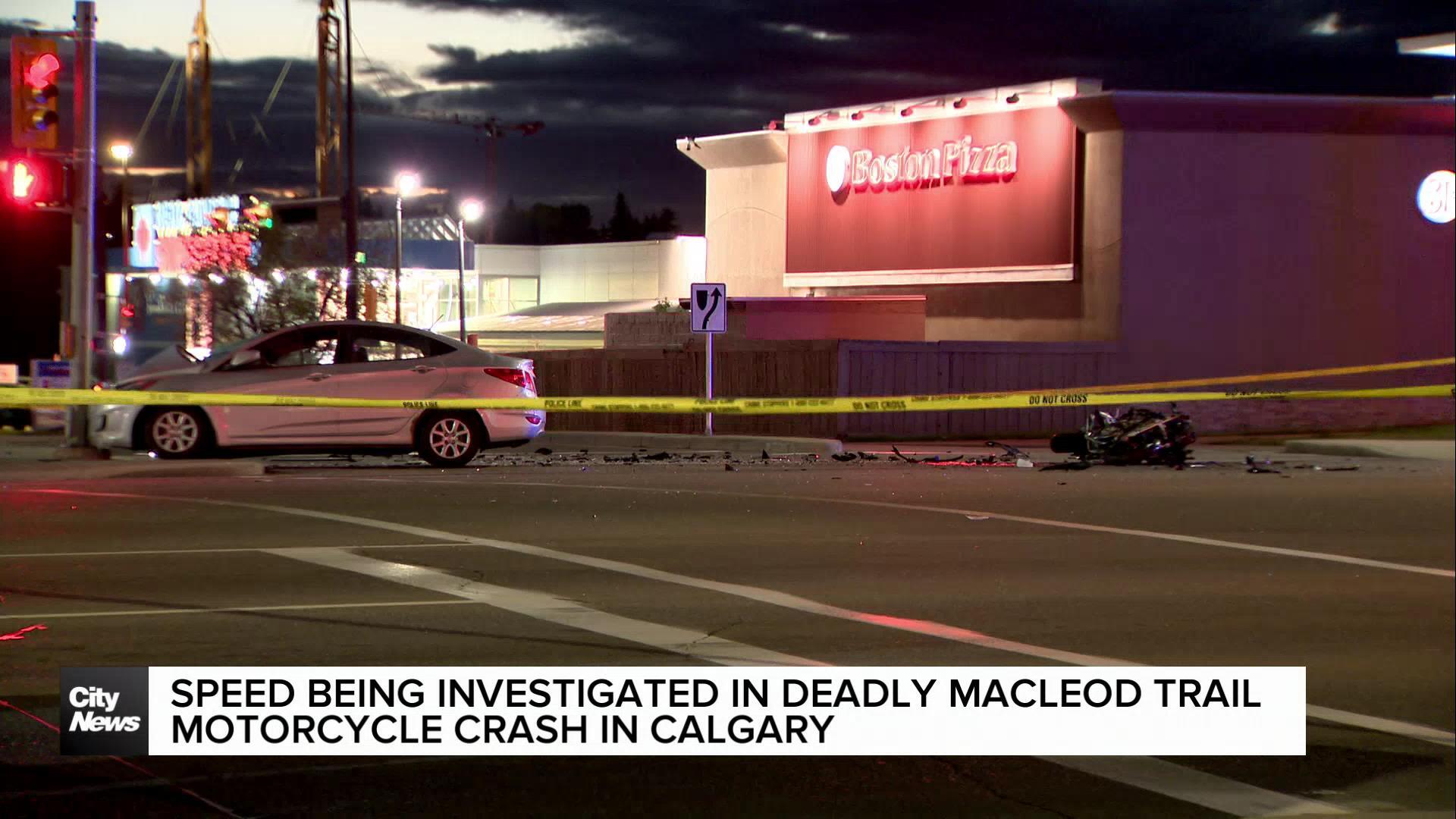 Speed being investigated in deadly Macleod Trail motorcycle crash in Calgary