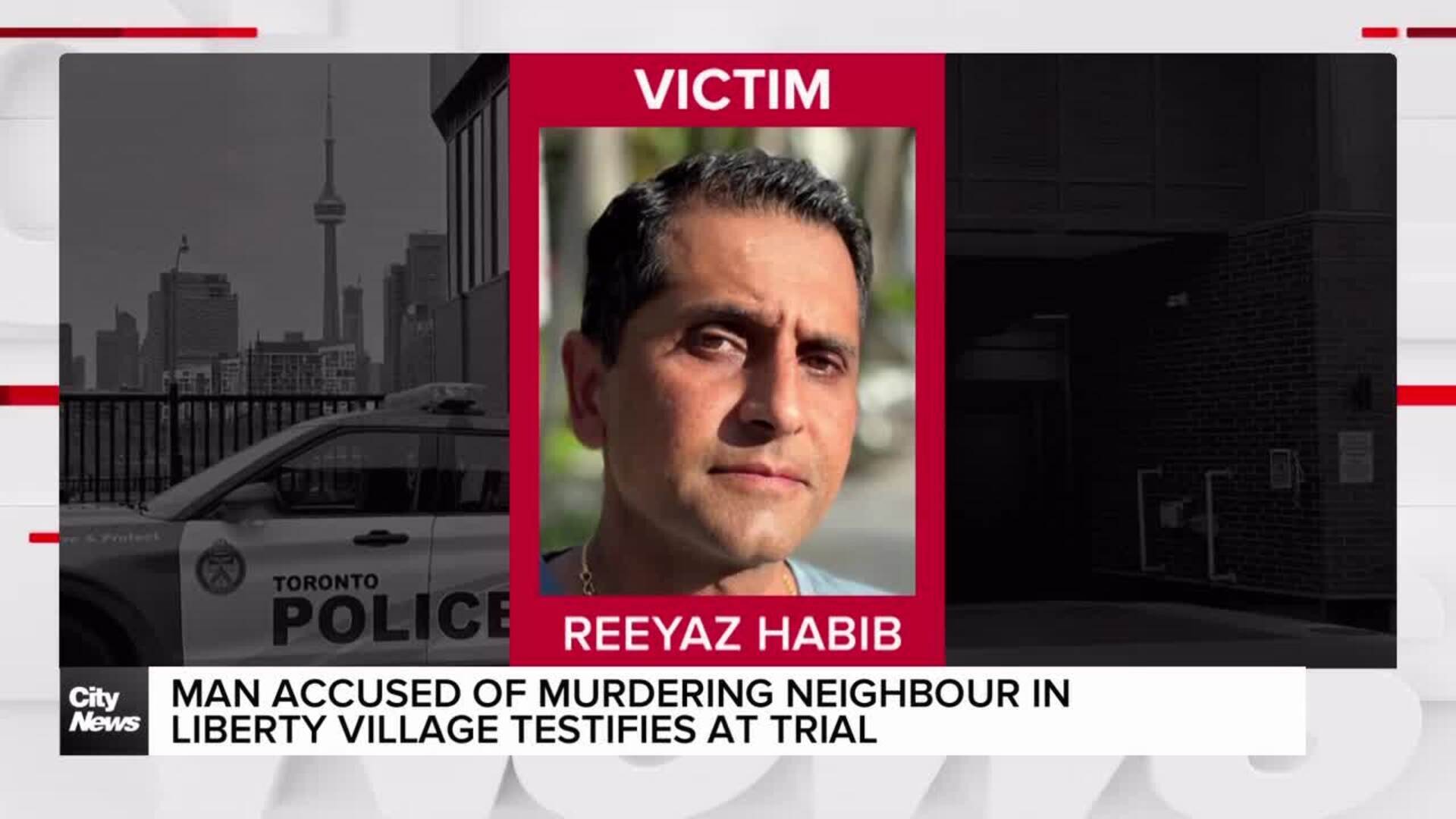 The man accused of killing his neighbour in Liberty Village testifies at his own murder trial