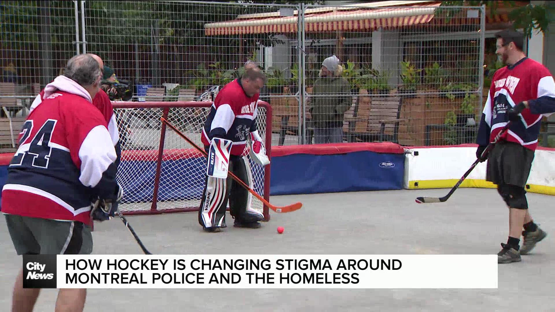 How hockey changes stigma with Montreal police and the homeless