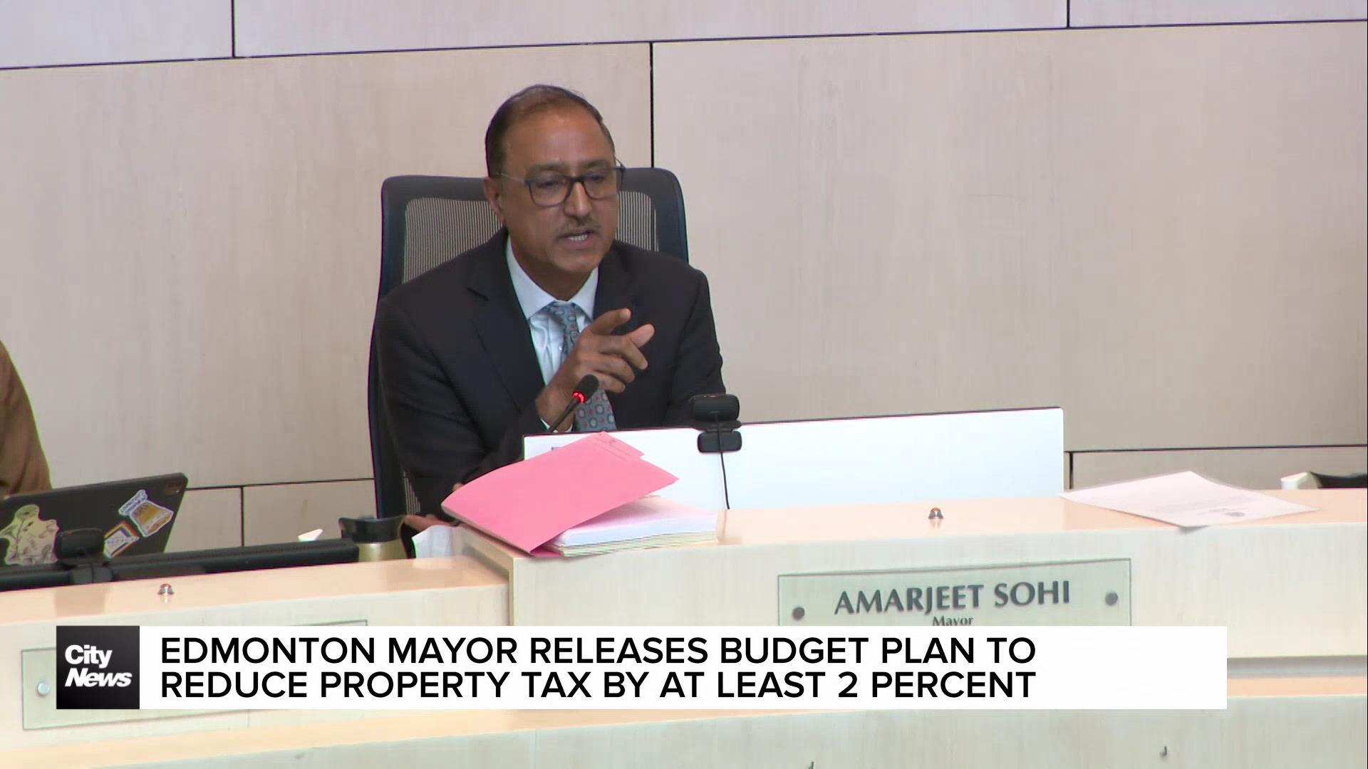 Edmonton mayor releases budget plan to reduce 2025 property tax