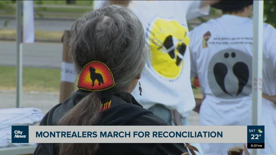 Spirit walk for Indigenous reconciliation in Montreal