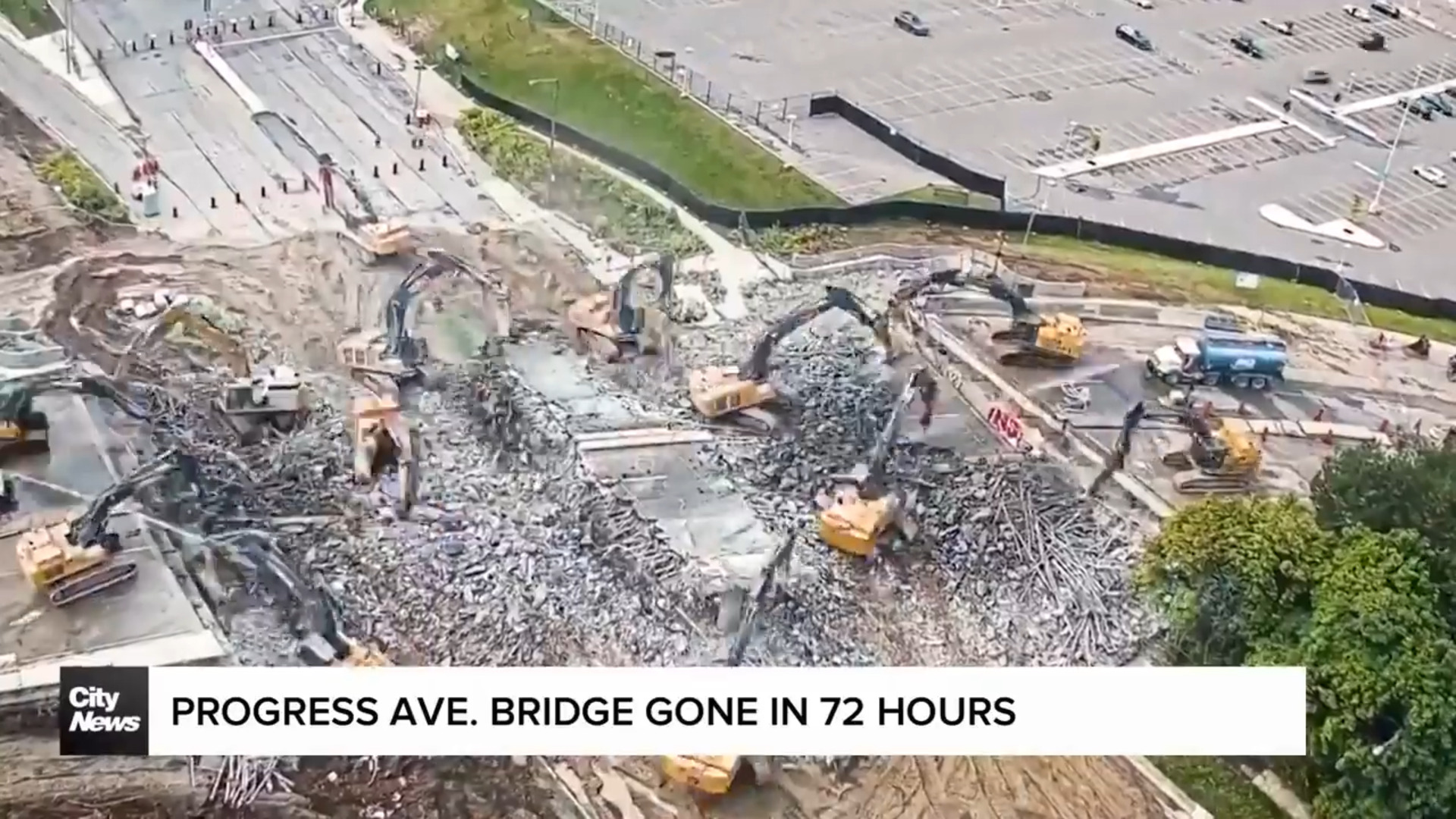 Progress Avenue Bridge disappeared in 72 hours