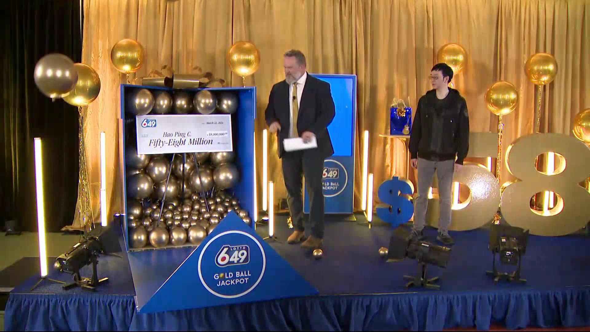 Richmond man wins $58M in first-ever Gold Ball Jackpot 6/49