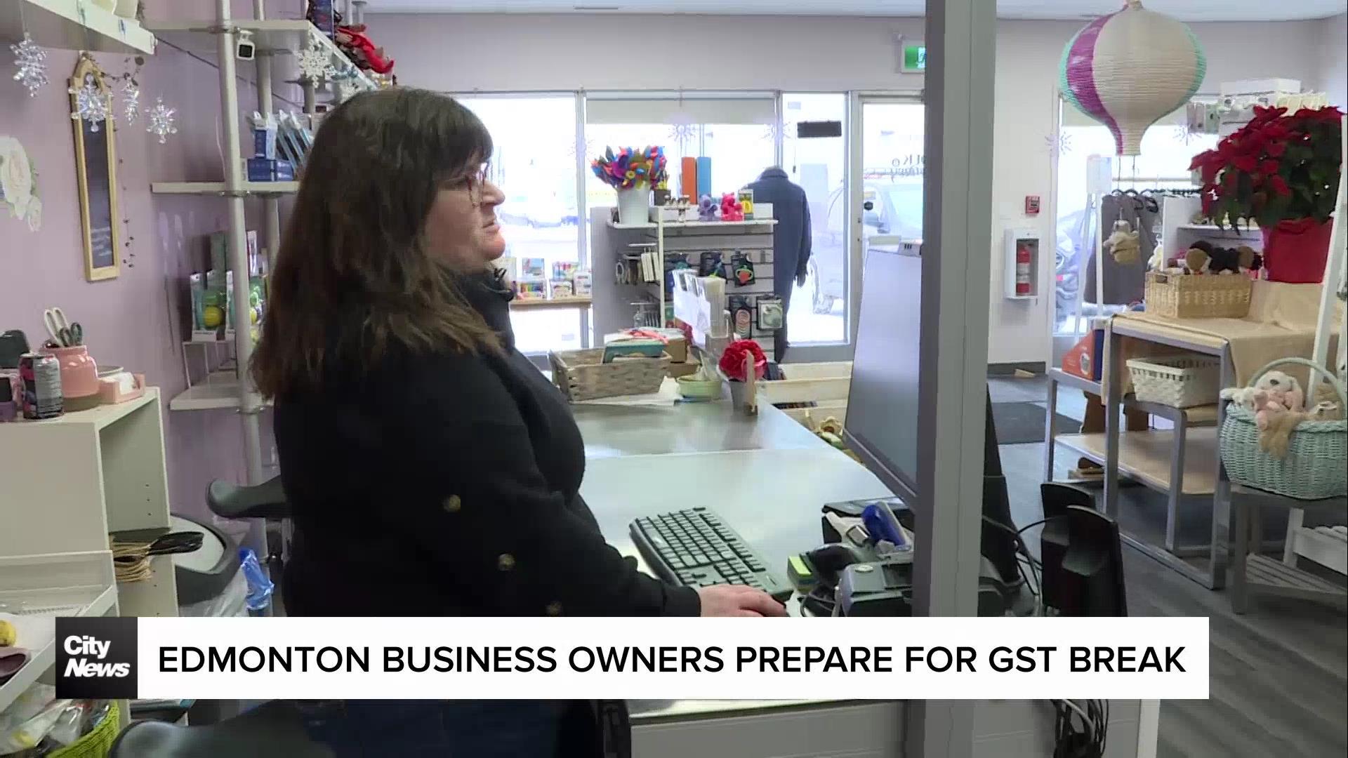 Edmonton business owners prepare for GST break