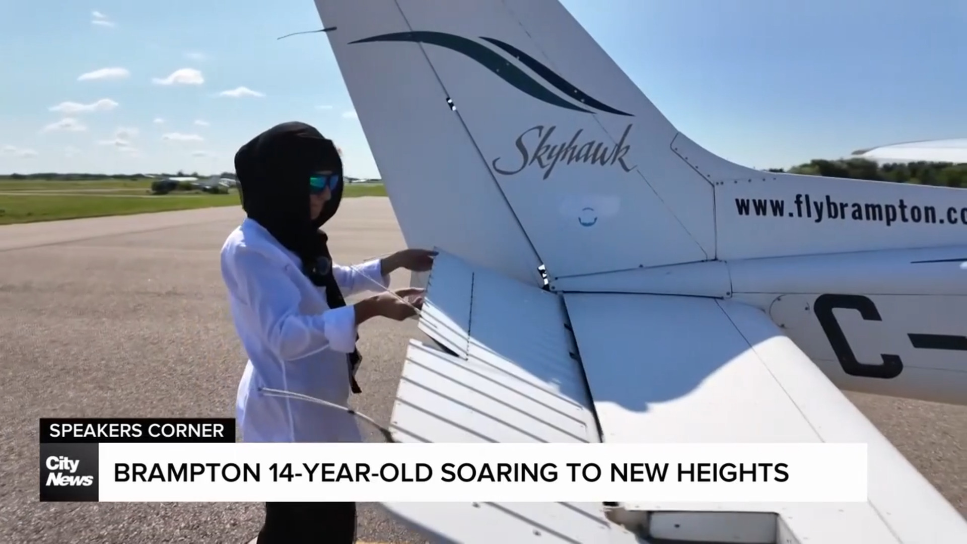 Brampton teen becomes one of the youngest to perform solo flight