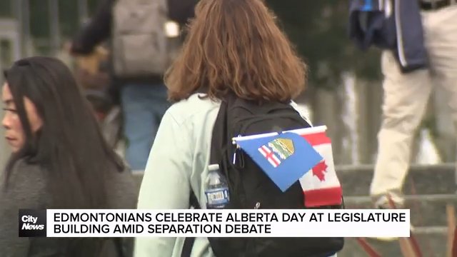 Edmontonians celebrate Alberta Day at Legislature building amid separation debate