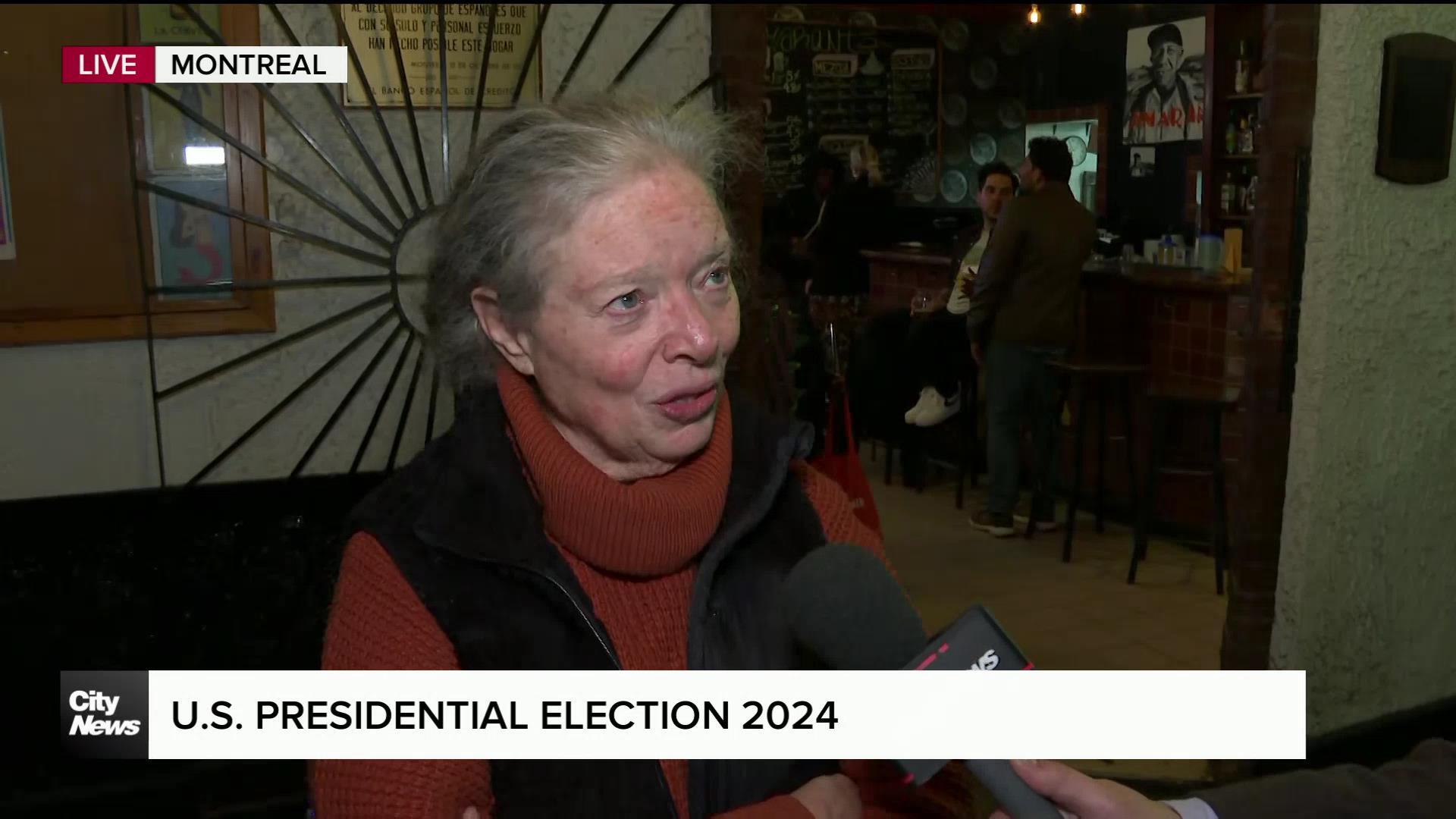 Many attend U.S. presidential race results watch party in Mile-End