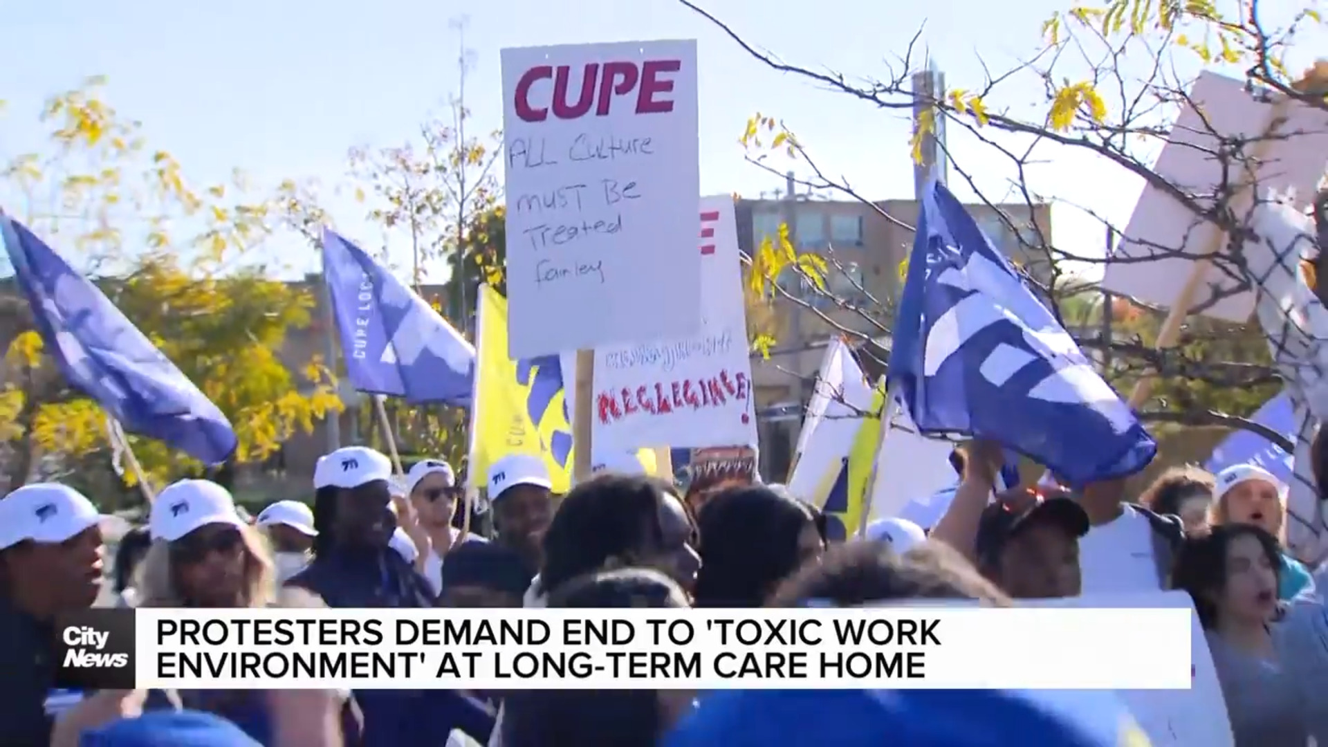 'Toxic workplace': protesters demand action at long-term care home