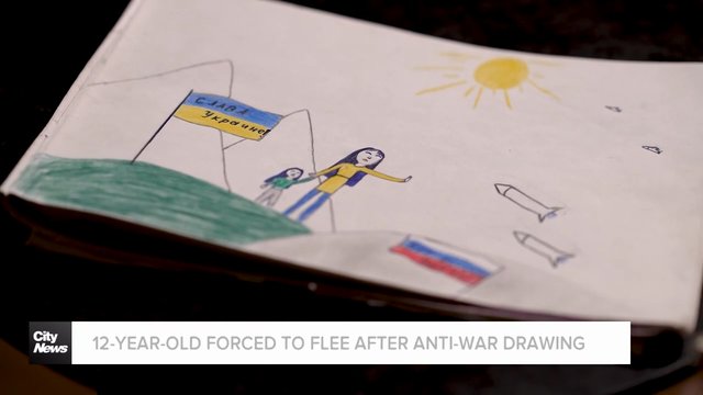 12-year-old forced to flee after anti-war drawing