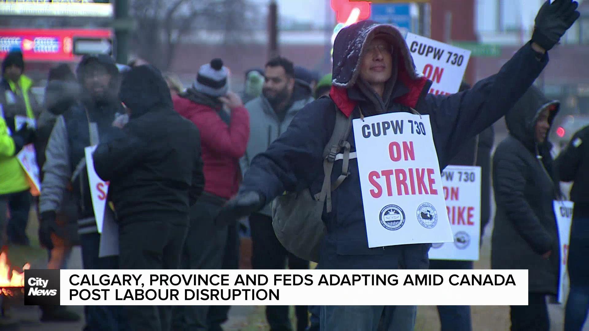 Calgary, province and feds adapting amid Canada Post labour disruption