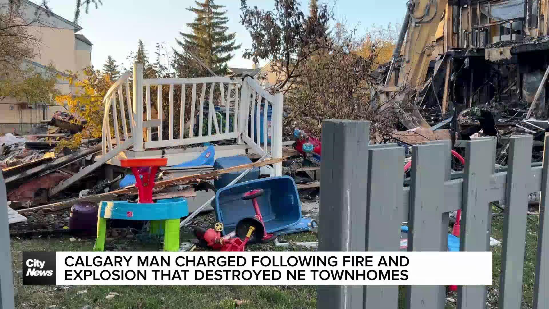 Police charge man with arson after explosion at NE Calgary townhomes