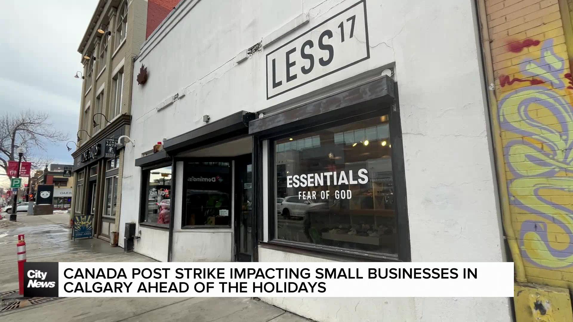 Canada post strike impacting small businesses in Calgary ahead of the holidays