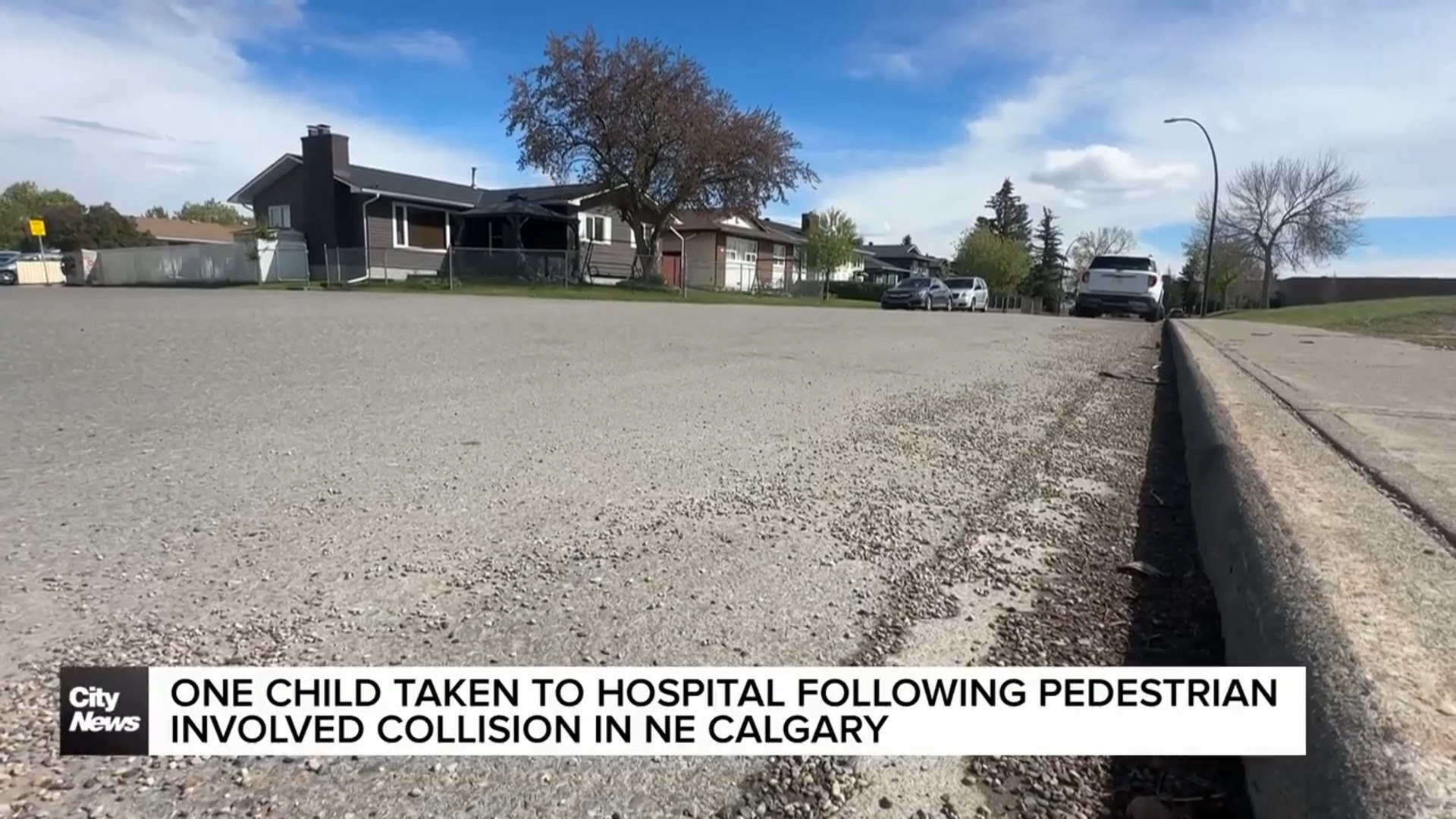 One child was taken to hospital following a pedestrian involved collision in NE Calgary