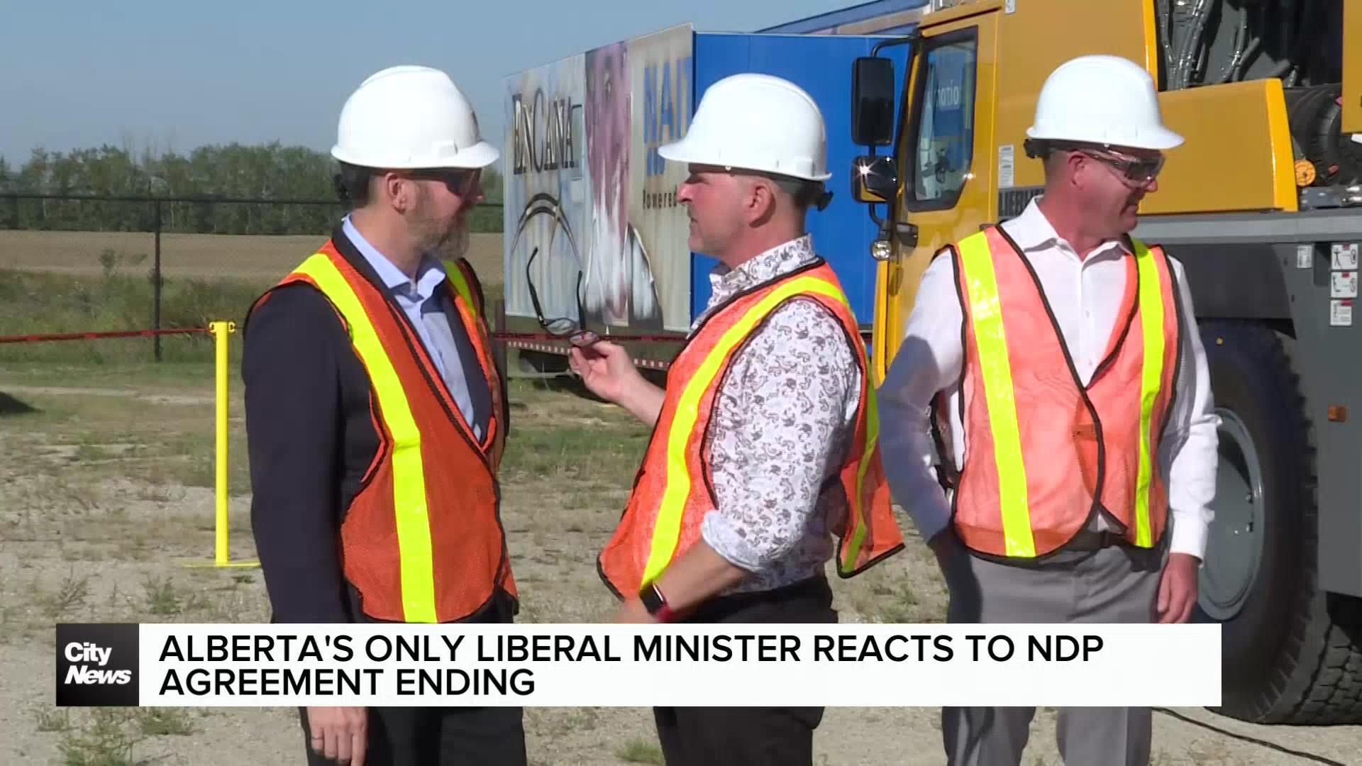 Alberta's only Liberal minister reacts to NDP agreement ending