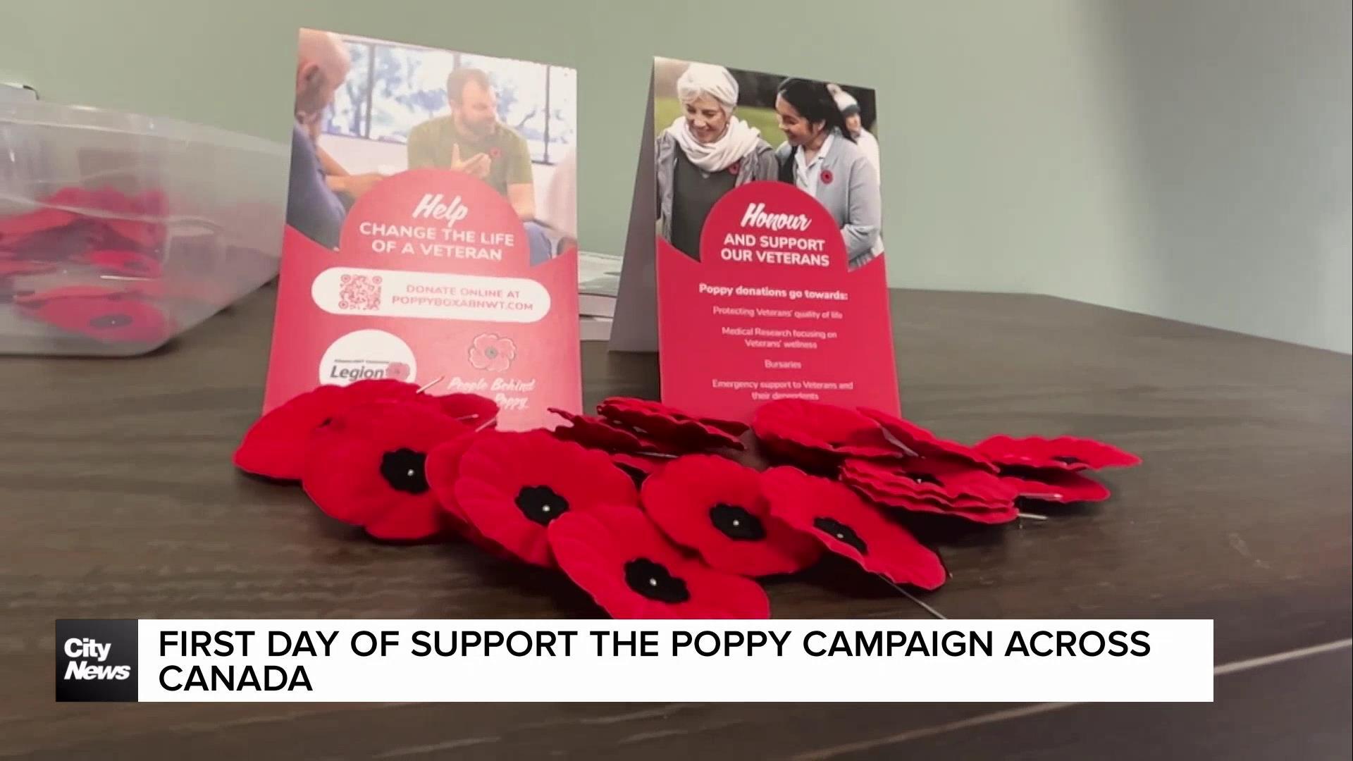 First day of The Poppy Campaign across Canada