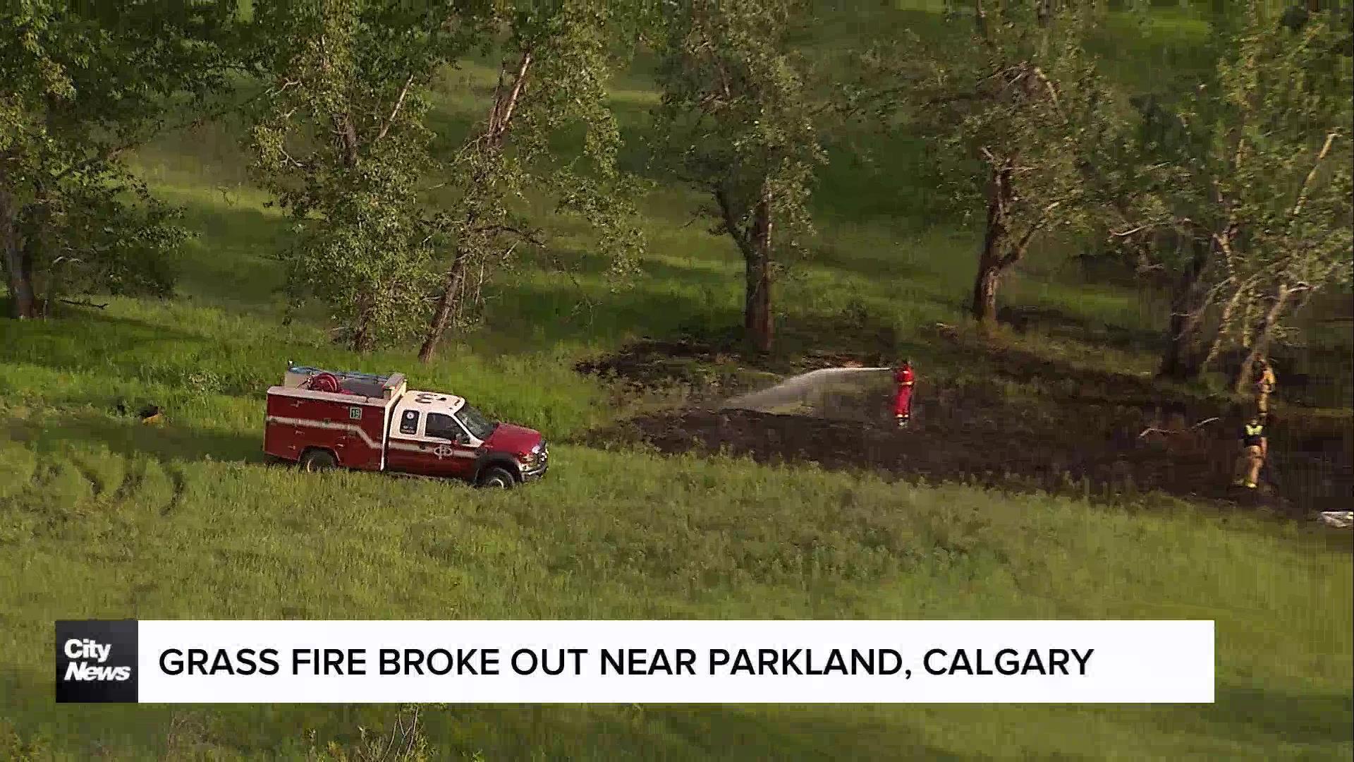 Grass fire broke out near Parkland community in Calgary
