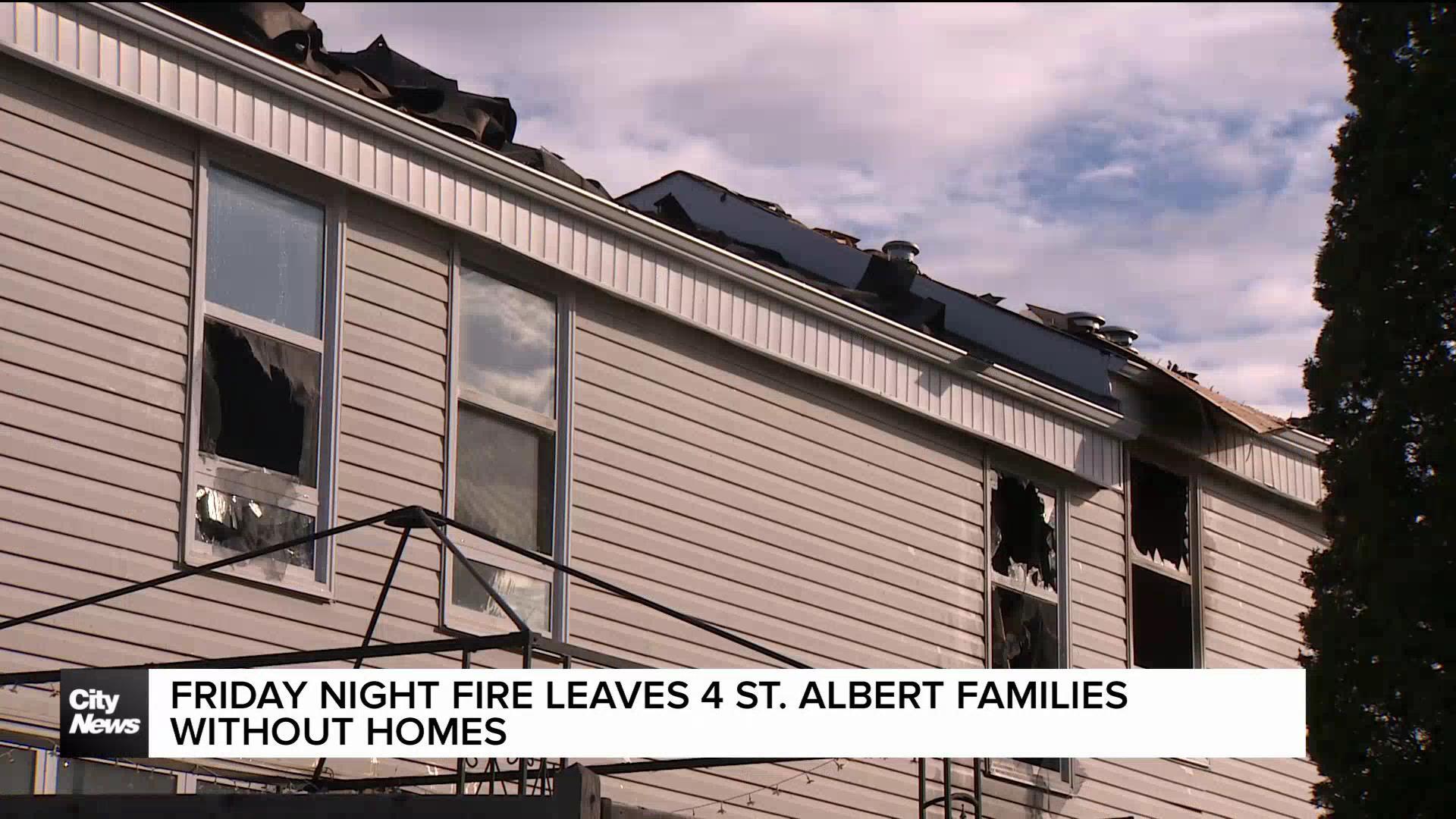 Four St. Albert families lose homes to Friday night fire