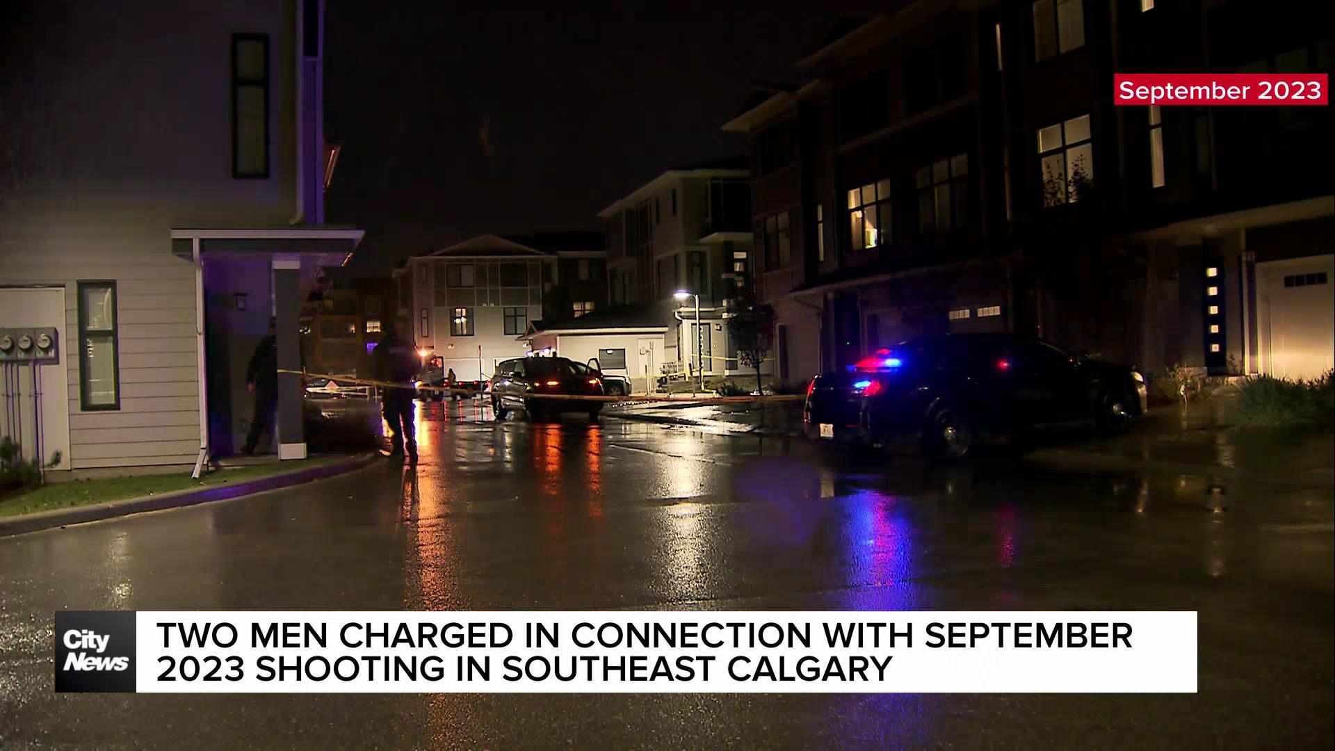 Two men charged in ‘brazen’ 2023 shootings on Calgary freeway, suburbs