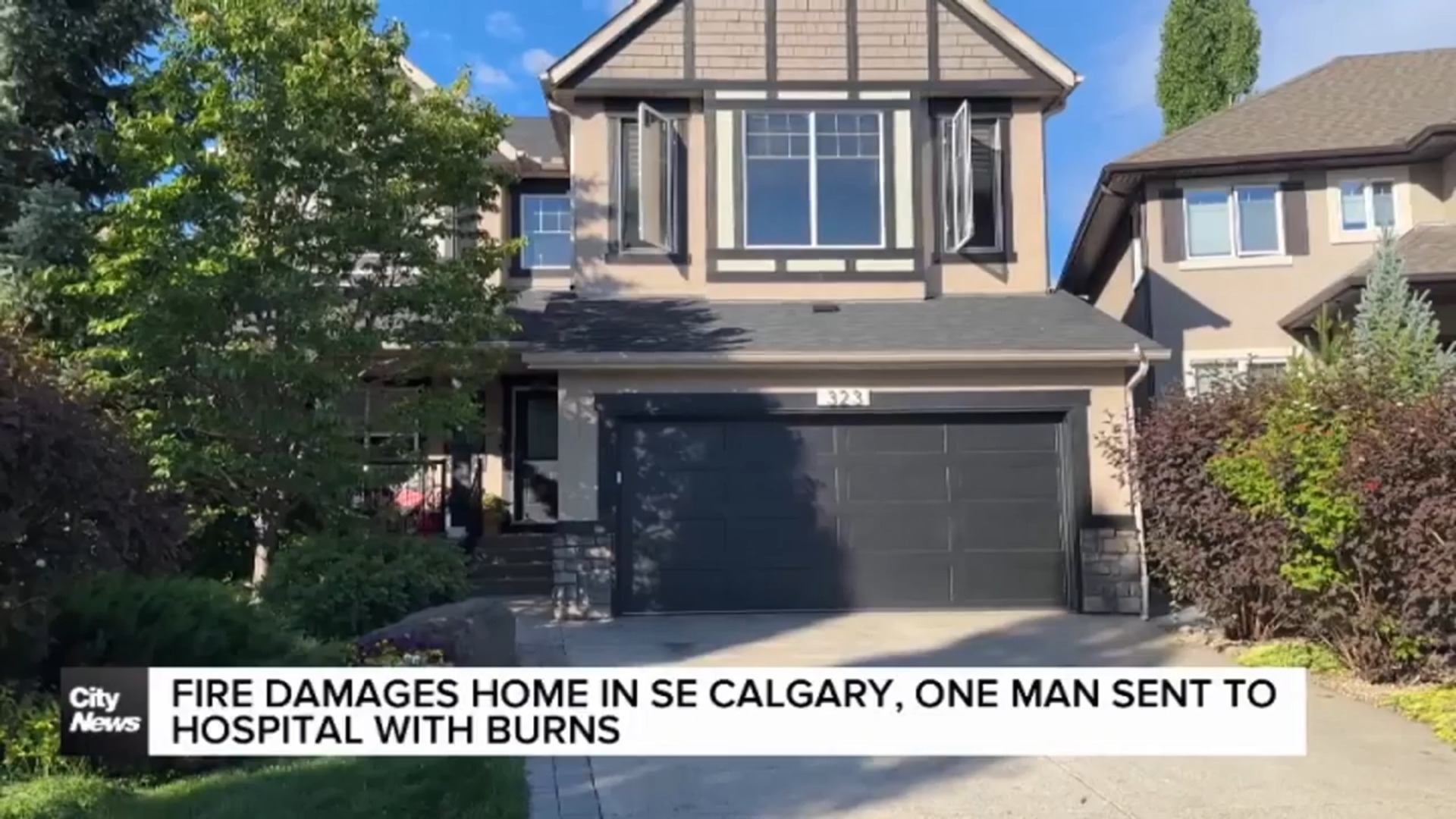 Fire damages home in SE Calgary, one man sent to hospital with burns