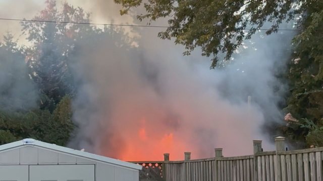 Massive fire in Hamilton neighbourhood triggered after explosion