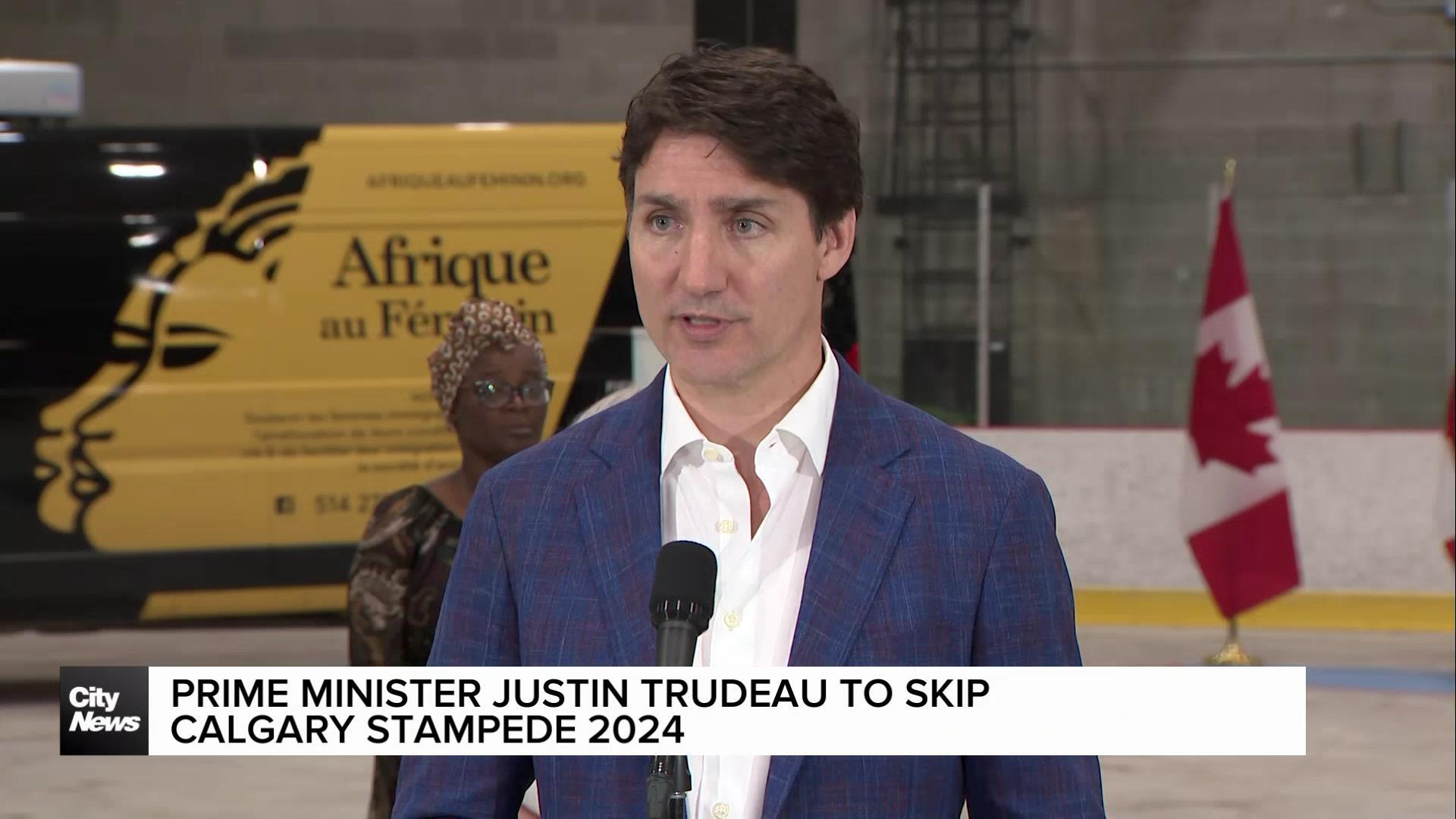 Prime Minister Justin Trudeau to skip Calgary Stampede
