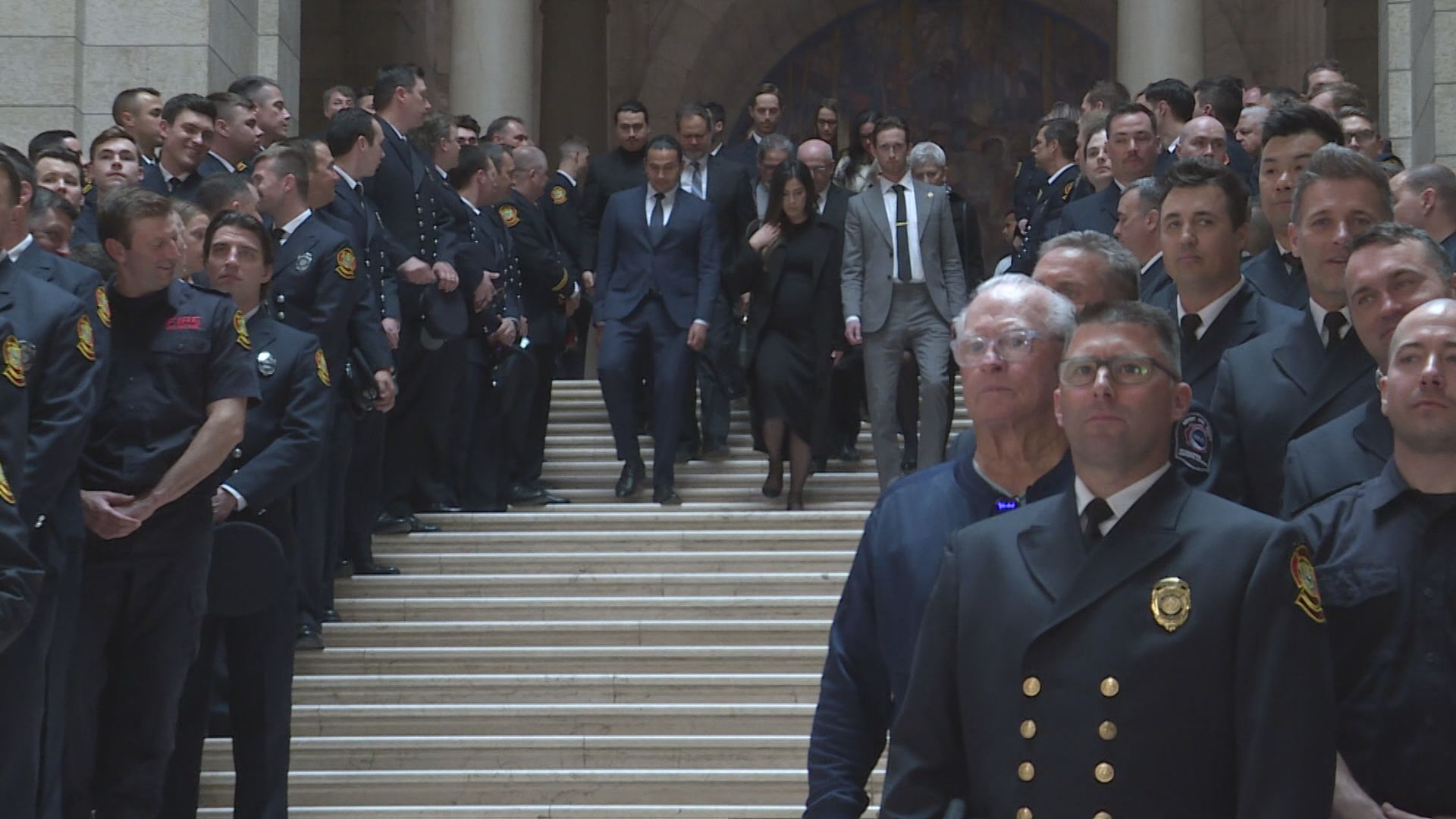 Firefighters gather to remember their own