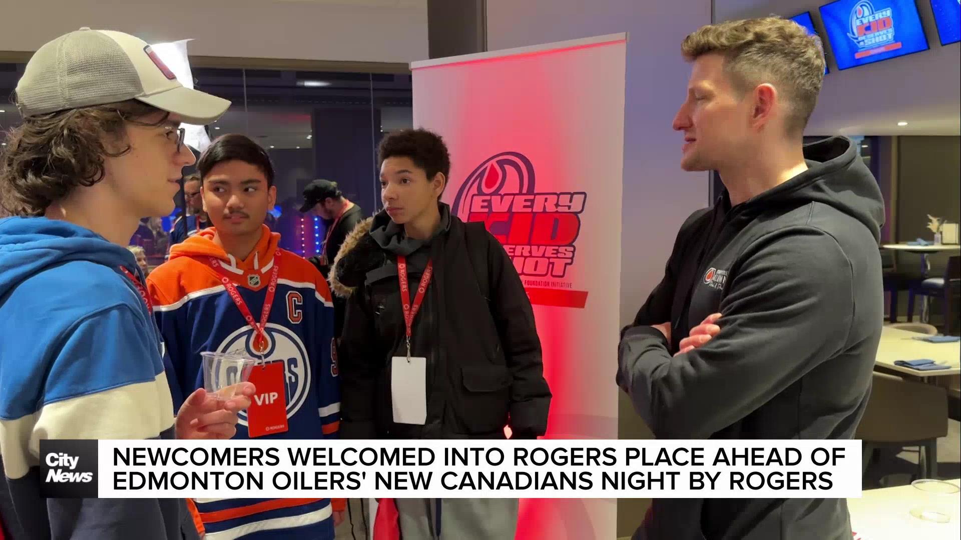 Newcomers welcomed into Rogers Place ahead of Edmonton Oilers’ New Canadians Night by Rogers