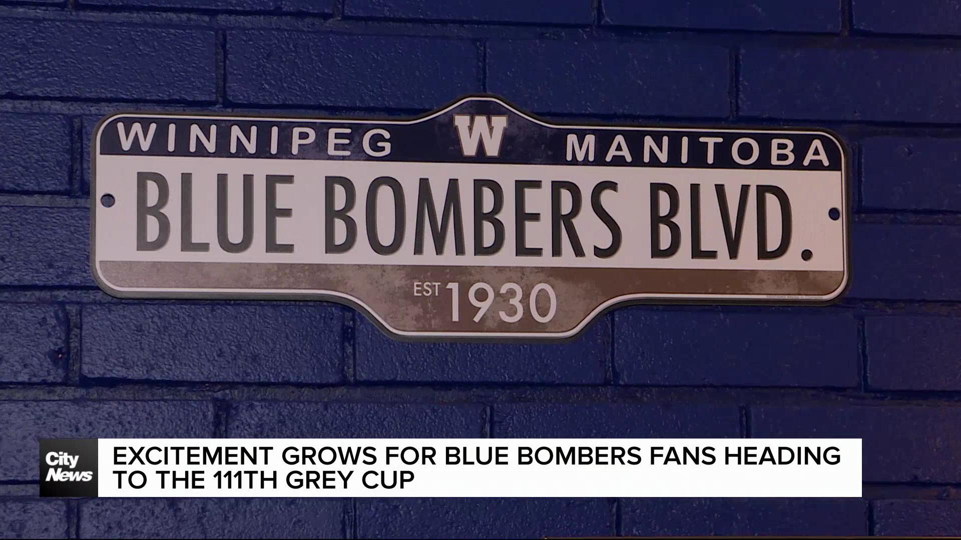 Excitement grows for Blue Bomber fans heading to the Grey Cup